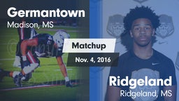 Matchup: Germantown High vs. Ridgeland  2016