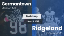 Matchup: Germantown High vs. Ridgeland  2017