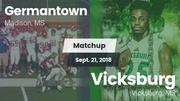 Matchup: Germantown High vs. Vicksburg  2018