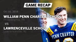 Recap: William Penn Charter School vs. Lawrenceville School 2016