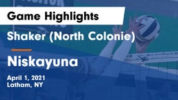 Shaker  (North Colonie) vs Niskayuna  Game Highlights - April 1, 2021