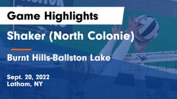 Shaker  (North Colonie) vs Burnt Hills-Ballston Lake  Game Highlights - Sept. 20, 2022