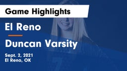 El Reno  vs Duncan Varsity Game Highlights - Sept. 2, 2021