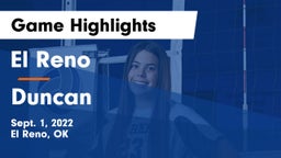 El Reno  vs Duncan Game Highlights - Sept. 1, 2022