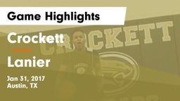 Crockett  vs Lanier  Game Highlights - Jan 31, 2017
