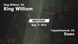 Matchup: King William High vs. Essex  2016