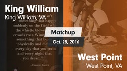 Matchup: King William High vs. West Point  2016