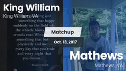 Matchup: King William High vs. Mathews  2017