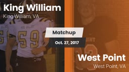 Matchup: King William High vs. West Point  2017