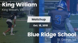 Matchup: King William High vs. Blue Ridge School 2018