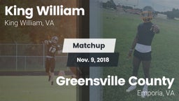 Matchup: King William High vs. Greensville County  2018