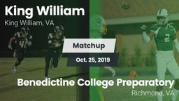 Matchup: King William High vs. Benedictine College Preparatory  2019