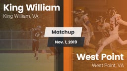 Matchup: King William High vs. West Point  2019