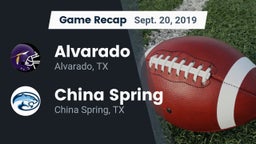 Recap: Alvarado  vs. China Spring  2019