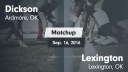 Matchup: Dickson  vs. Lexington  2016