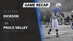 Recap: Dickson  vs. Pauls Valley  2016