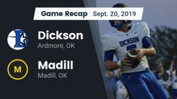 Recap: Dickson  vs. Madill  2019