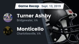 Recap: Turner Ashby  vs. Monticello  2019