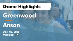 Greenwood   vs Anson  Game Highlights - Dec. 22, 2020