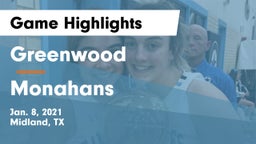 Greenwood   vs Monahans  Game Highlights - Jan. 8, 2021