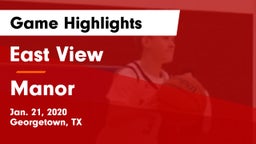 East View  vs Manor  Game Highlights - Jan. 21, 2020