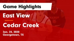 East View  vs Cedar Creek  Game Highlights - Jan. 24, 2020