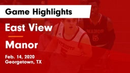 East View  vs Manor  Game Highlights - Feb. 14, 2020