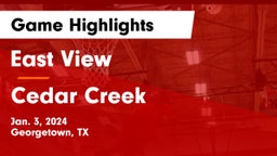 East View  vs Cedar Creek  Game Highlights - Jan. 3, 2024
