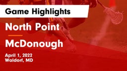 North Point  vs McDonough Game Highlights - April 1, 2022