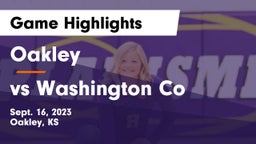Oakley   vs vs Washington Co Game Highlights - Sept. 16, 2023