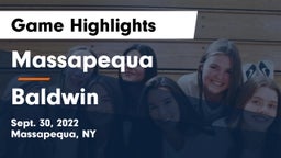Massapequa  vs Baldwin  Game Highlights - Sept. 30, 2022