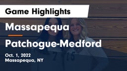 Massapequa  vs Patchogue-Medford  Game Highlights - Oct. 1, 2022