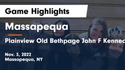 Massapequa  vs Plainview Old Bethpage John F Kennedy  Game Highlights - Nov. 3, 2022