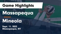 Massapequa  vs Mineola Game Highlights - Sept. 11, 2023