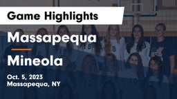 Massapequa  vs Mineola Game Highlights - Oct. 5, 2023