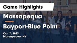 Massapequa  vs Bayport-Blue Point  Game Highlights - Oct. 7, 2023
