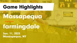 Massapequa  vs farmingdale Game Highlights - Jan. 11, 2023