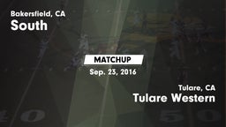 Matchup: South High vs. Tulare Western  2016