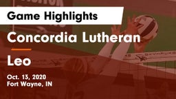 Concordia Lutheran  vs Leo Game Highlights - Oct. 13, 2020