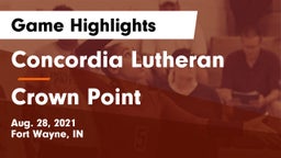 Concordia Lutheran  vs Crown Point  Game Highlights - Aug. 28, 2021