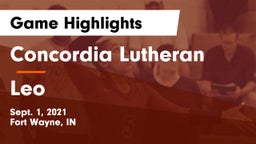 Concordia Lutheran  vs Leo  Game Highlights - Sept. 1, 2021