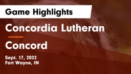 Concordia Lutheran  vs Concord Game Highlights - Sept. 17, 2022