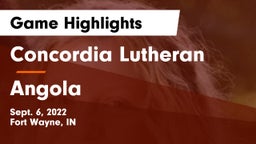 Concordia Lutheran  vs Angola Game Highlights - Sept. 6, 2022