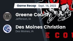 Recap: Greene County  vs. Des Moines Christian  2022
