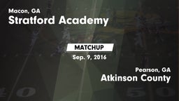 Matchup: Stratford Academy vs. Atkinson County  2016
