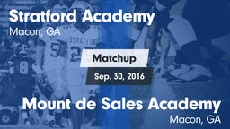 Matchup: Stratford Academy vs. Mount de Sales Academy  2016