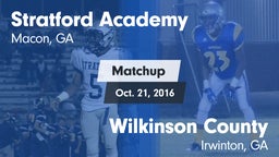 Matchup: Stratford Academy vs. Wilkinson County  2016