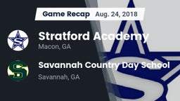 Recap: Stratford Academy  vs. Savannah Country Day School 2018