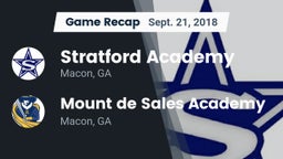 Recap: Stratford Academy  vs. Mount de Sales Academy  2018