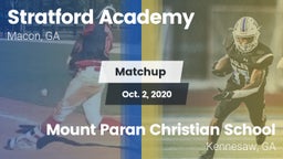Matchup: Stratford Academy vs. Mount Paran Christian School 2020